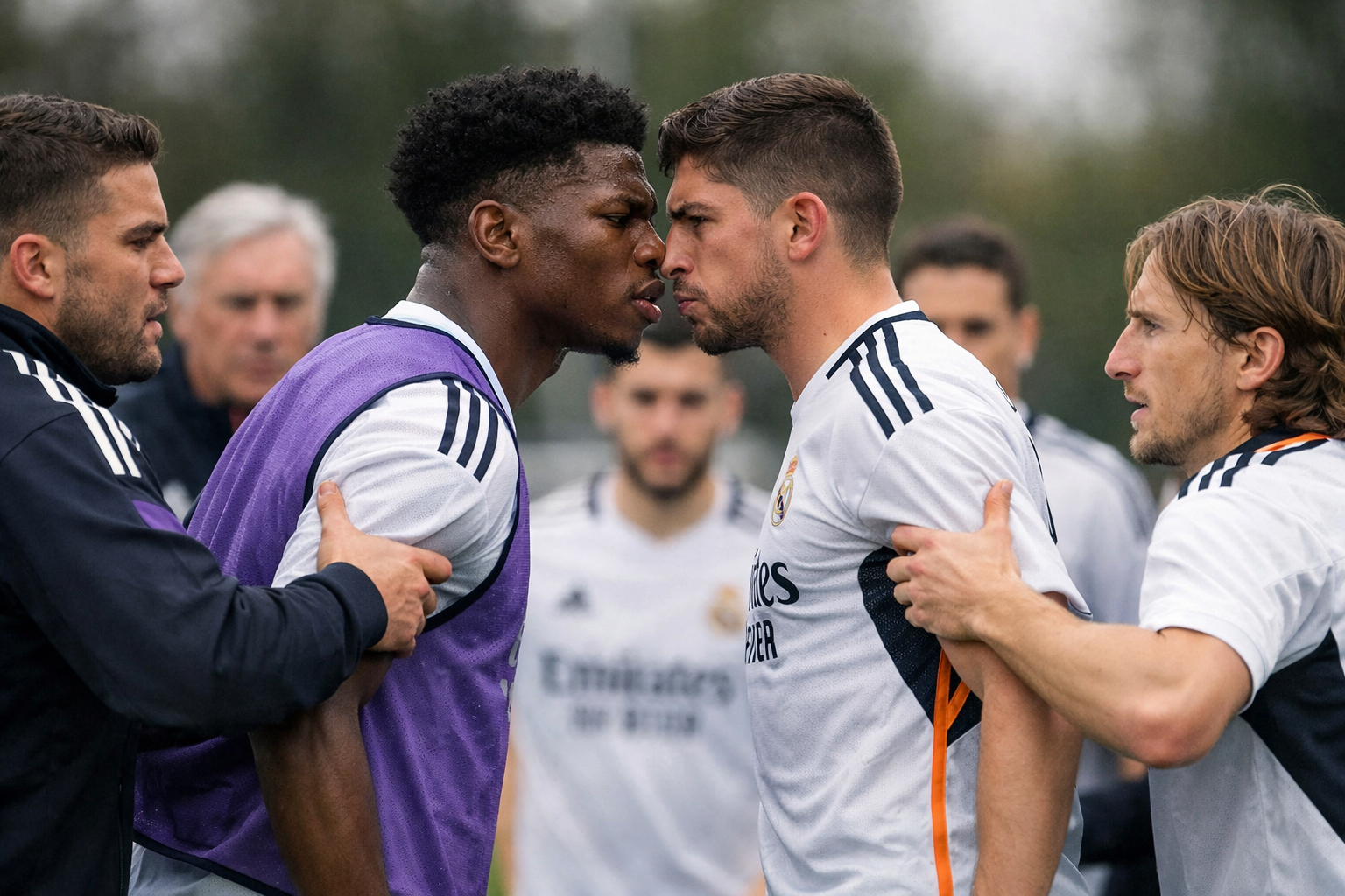 Feature image for Real Madrid facing dressing-room fallout after reported Tchouameni-Valverde training clash